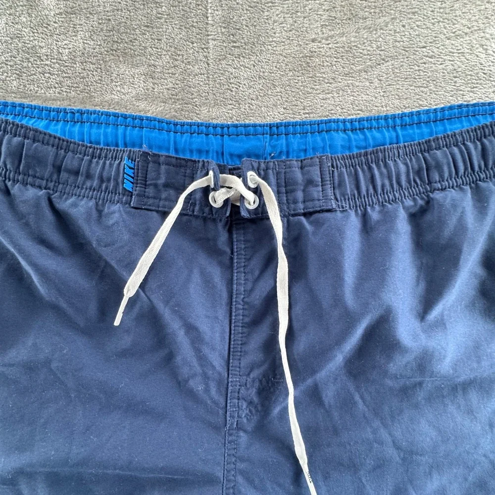 Nike Swim Trunks‎ Mens XXL Blue Colorblock Swoosh Lined Beach Board Shorts